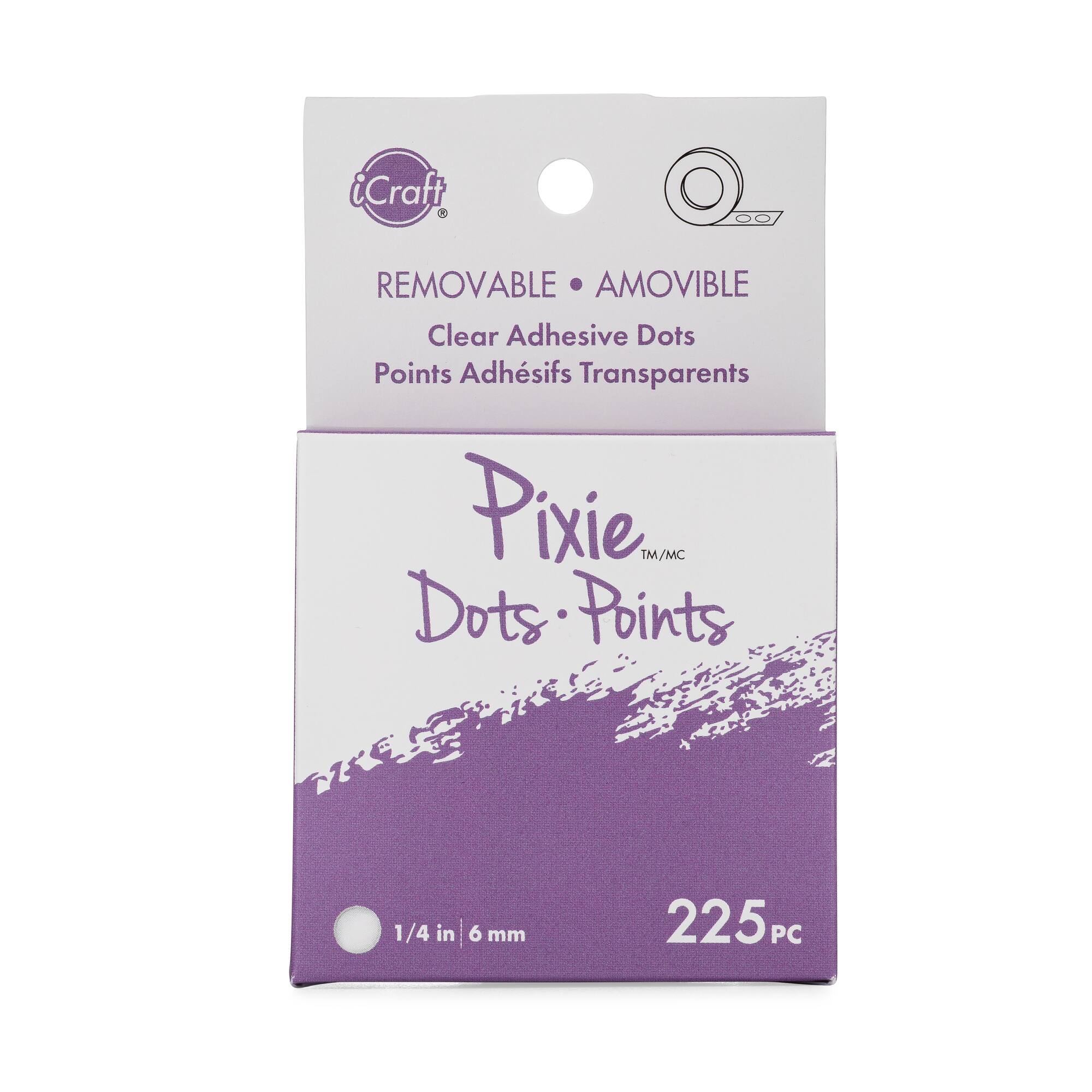 12 Packs: 225 ct. (2,700 total) iCraft® Pixie™ Clear Adhesive Dots